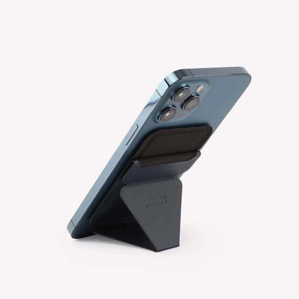 Picture of  Apple MacBook Air 13\" 2020  | MOFT Snap on Phone Stand and Wallet for iPhone 13 iPhone 12 Pro Max Card Holder Phone Stand (Oxfold Blue)