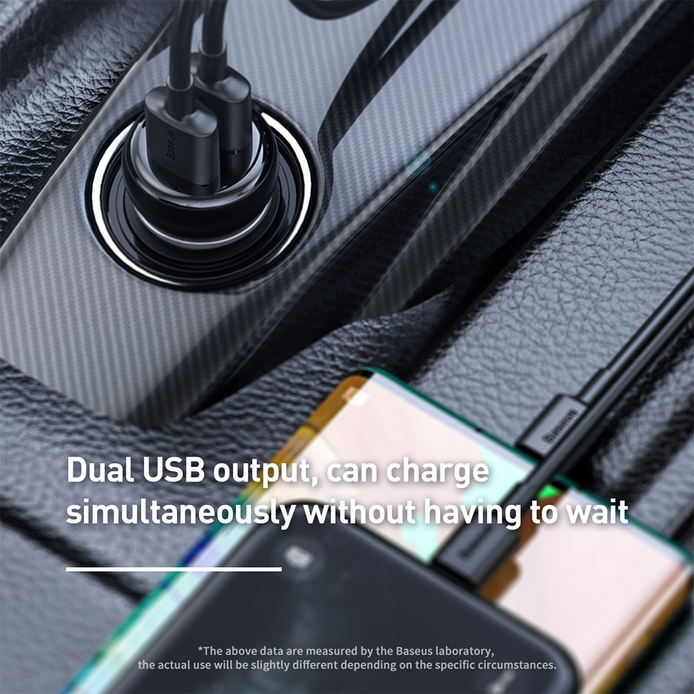 Picture of Baseus Wireless Bluetooth MP3 Dual USB Car Charger Battery Voltaga Monitoring Car Charger Hand Free Call Car Charger TF Card Aux Music Playback Car Charger