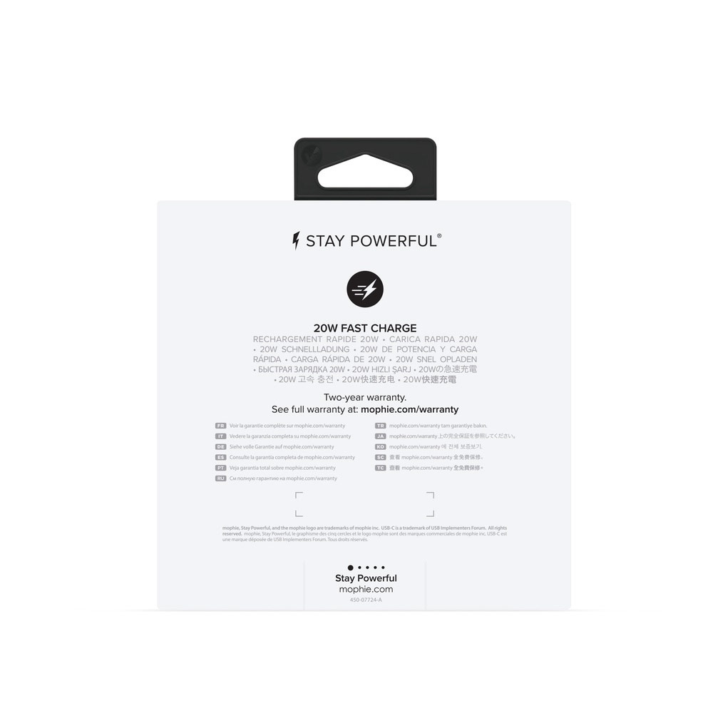 Picture of  Apple iPhone 11 Pro Max 6.5 Charger | Mophie USB-C 20W PD Wall Charger Traver Charger Compact Charger for iPhone 11 Pro Max 12 Pro Max 13 Pro Max (UK Black)