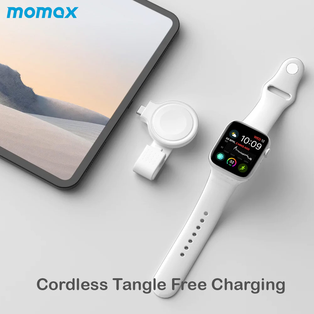 Picture of Apple Watch 40mm Charger | Momax USB-C Portable Magnetic Snap Wireless charger for Apple Watch 38mm 40mm 42mm 44mm 41mm 45mm Series 6 7 8 Ultra