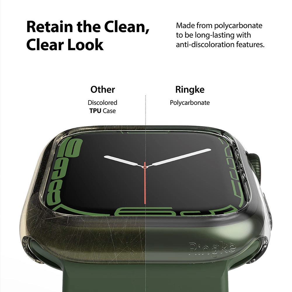 Picture of Apple Watch 41mm Case | Ringke Slim Perfect Fit Case for Apple Watch Series 7 8 9 41mm  (2 PACK Clear and Matte Black)
