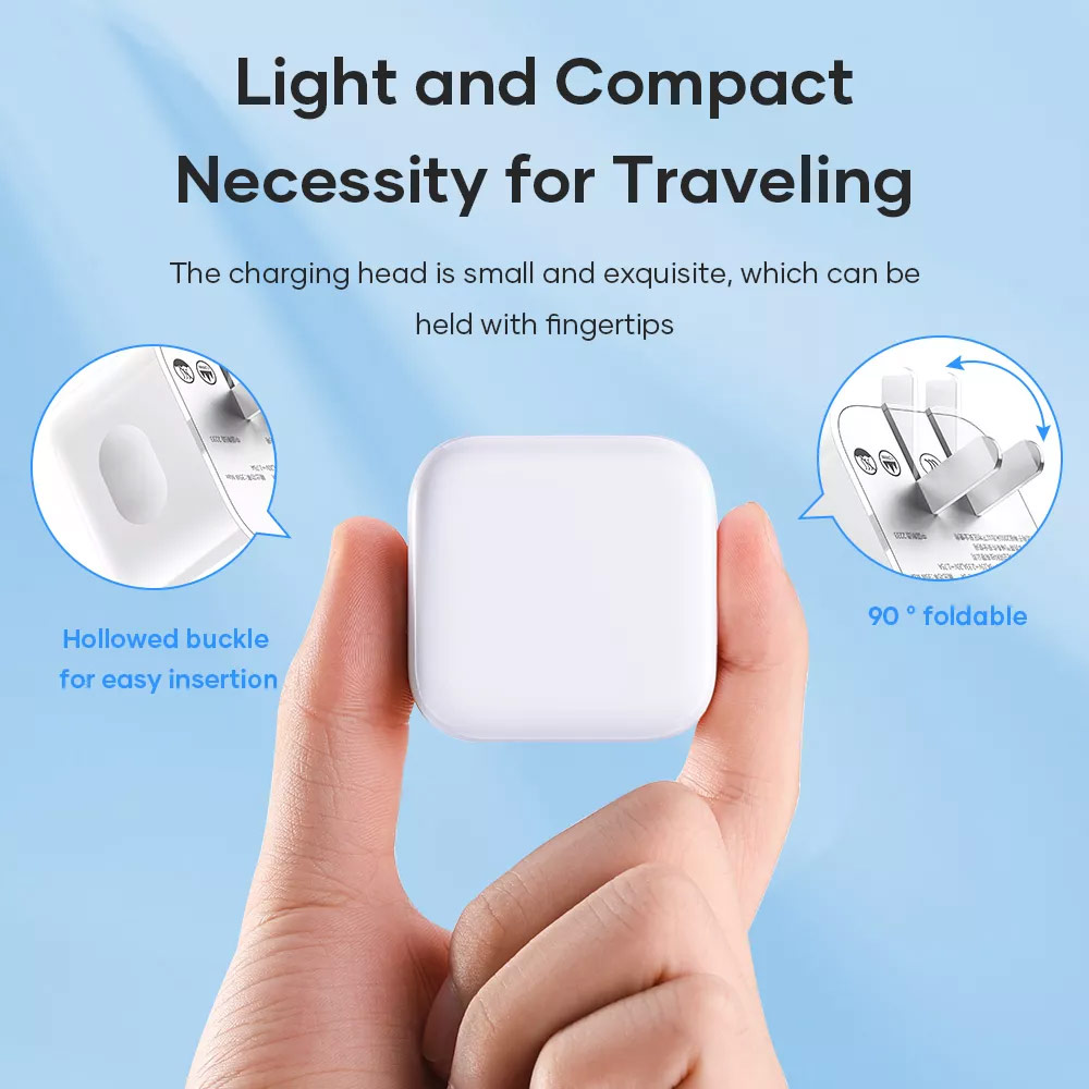 Picture of  Apple iPhone 12 6.1 Charger | Rock Dual Port USB C PD 35W Compact Travel Charger Super Charge for IOS Android Samsung iPhone 13 Pro Max 12 Pro Max 13 Pro Max 14 Pro Max (White UK Plug)